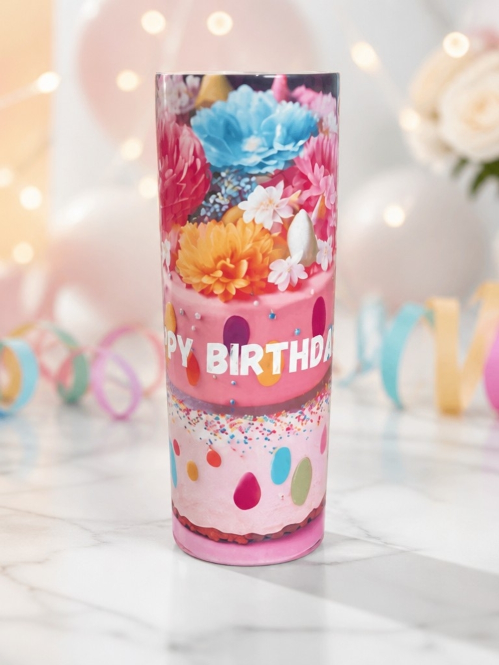 Happy Birthday 20 Oz Tumber With Birthday Music When You Scan The Qr Code On Cup